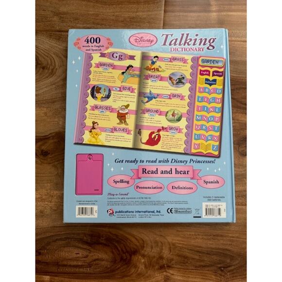 Disney Princess Talking Dictionary Play-a-Sound English & Spanish 400 Word Book - Picture 2 of 12